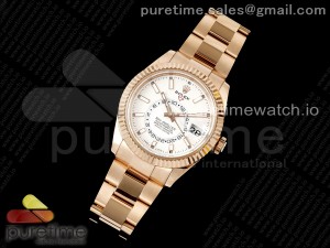 Skydweller RG Noob Best Edition White Dial on RG Bracelet A23J
