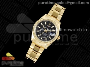 Skydweller YG Noob Best Edition Black Dial on YG Bracelet A23J
