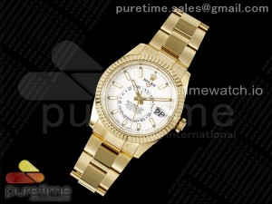 Skydweller YG Noob Best Edition White Dial on YG Bracelet A23J