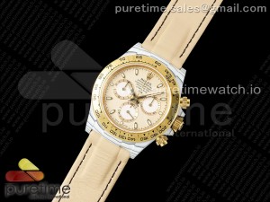Daytona DIW White Carbon Case YG Bezel N6F Best Edition Beige Dial on Beige Nylon Strap SA4130
