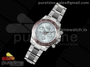 Daytona 116506 SS OMF Best Edition Ice Blue Crystal Dial on SS Bracelet A7750 (Slim Movement)