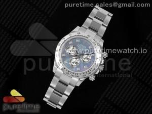 Daytona 116509 SS OMF Best Edition Blue MOP Dial on SS Bracelet A7750 (Slim Movement)