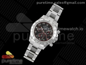 Daytona 116509 SS OMF Best Edition Black Numeral Dial on SS Bracelet A7750 (Slim Movement)