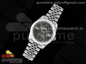 DateJust 41 126334 904L SS VSF 1:1 Best Edition Gray Dial Green Roman on Jubilee Bracelet VS3235