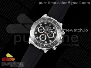 Daytona 116519 SS OMF Best Edition Black Diamonds Dial on Oysterflex Strap A7750 (Slim Movement)