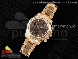 Daytona 116505 RG OMF Best Edition Brown/Black Dial on RG Bracelet A7750 (Slim Movement)