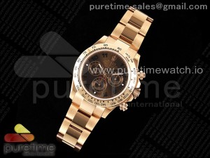 Daytona 116505 RG OMF Best Edition Chocolate Dial on RG Bracelet A7750 (Slim Movement)