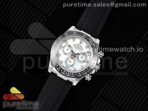 Daytona 116519 SS OMF Best Edition White MOP Diamonds Dial on Oysterflex Strap A7750 (Slim Movement)