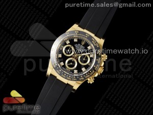 Daytona 116518 APSF 1:1 Best Edition Black Diamonds Dial on Oysterflex Rubber Strap SH4130