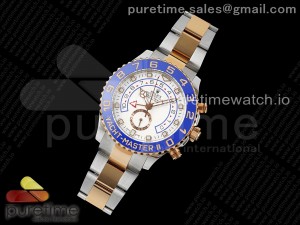 YachtMaster II 116681 SS/RG KF 1:1 Best Edition White Dial on SS/RG Bracelet A7750