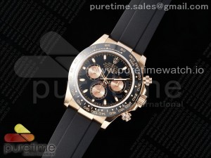 Daytona 116515 RG OMF Best Edition Black/RG Dial on Oysterflex Strap A7750 (Slim Movement)