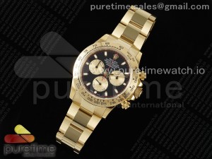 Daytona 116508 QF 1:1 Best Edition Black/YG Dial on YG Bracelet SH4130 V3 (Gain Weight)