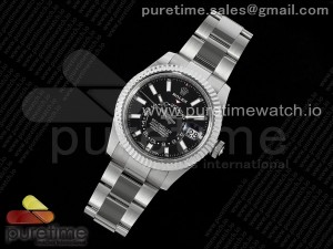 Sky-Dweller 326934 904L SS ZF 1:1 Best Edition Black Dial on SS Bracelet A2824