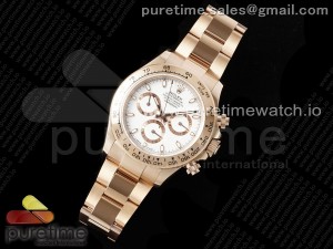 Daytona 116505 QF 1:1 Best Edition White Dial on RG Bracelet SH4130 V3 (Gain Weight)