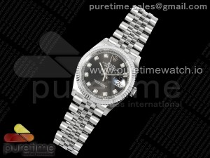 Datejust 36 126234 904L Steel AR+F 1:1 Best Edition Gray Diamonds Dial on SS Bracelet VR3235