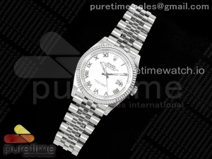 Datejust 36 126234 904L Steel AR+F 1:1 Best Edition White Roman Dial on SS Bracelet VR3235