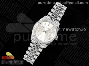 Datejust 36 126234 904L Steel AR+F 1:1 Best Edition Silver Dial on SS Bracelet VR3235
