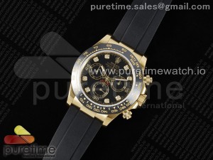 Daytona 116518 YG OMF Best Edition Black Diamonds Dial on Oysterflex Strap A7750 (Slim Movement)