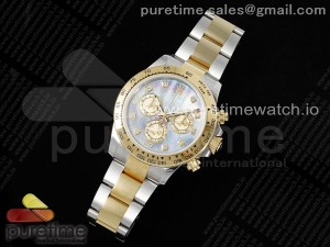 Daytona 116503 SS/YG OMF Best Edition Blue MOP Diamonds Dial on SS/YG Bracelet A7750 (Slim Movement)