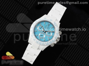 Daytona AET White Solid Ceramic Case and Bracelet Tiffany Blue Dial ZF 1:1 Best Edition SH4130