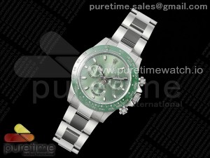 Daytona Green Ceramic N6F Best Edition Green Dial on SS Oyster Bracelet SA4130