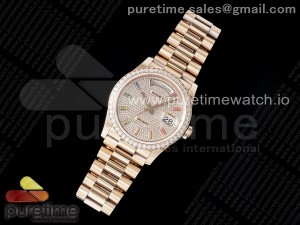 Day Date 36 RG TWSF Best Edition Diamonds Dial Diamonds Bezel on RG Bracelet A2836