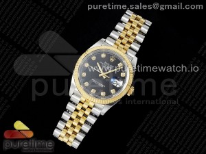 DateJust 36 126233 APF 1:1 Best Edition 904L Steel Black Diamonds Dial on SS/YG Jubilee Bracelet VR3235