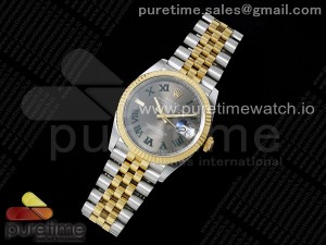 DateJust 36 126233 APF 1:1 Best Edition 904L Steel Gray Dial Green Roman on SS/YG Jubilee Bracelet VR3235