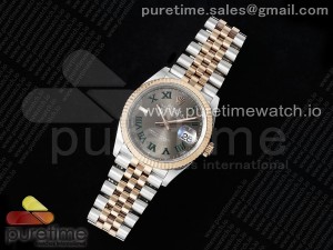 DateJust 36 126231 APF 1:1 Best Edition 904L Steel Gray Dial Green Roman on SS/RG Jubilee Bracelet VR3235