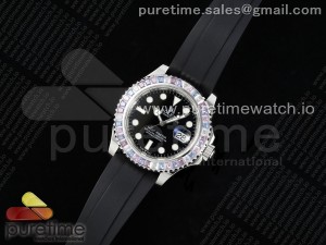 Yacht-Master 40mm SS KF 1:1 Best Edition Diamonds Bezel WG Wrapped on Oysterflex Strap VR3235 (Gen Weight)