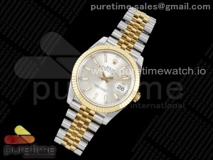 DateJust 41 126333 904L SS VSF 1:1 Best Edition Silver Stick Dial on Jubilee Bracelet VS3235