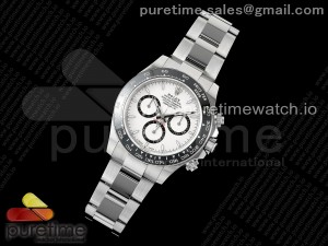 2023 Daytona 126500 AR+F 1:1 Best Edition 904L SS Case and Bracelet White Dial SA4131