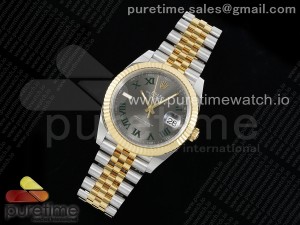 DateJust 41 126333 Clean 1:1 Best Edition 904L Steel Gray Dial Green Roman Marker on SS/YG Jubilee Bracelet VR3235