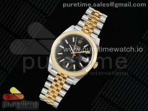 DateJust 41 126333 Clean 1:1 Best Edition 904L Steel Black Stick Dial on SS/YG Jubilee Bracelet VR3235