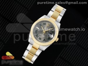 DateJust 41 126333 Clean 1:1 Best Edition 904L Steel Gray Dial Green Roman Marker on SS/YG Oyster Bracelet VR3235