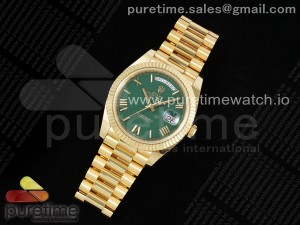 Day Date 40 YG 228238 ARF 1:1 Best Edition Green Roman Dial on President Bracelet VR3255 (Gain Weight)