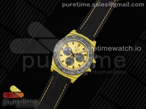 Daytona DIW Yellow Carbon N6F 1:1 Best Edition Yellow/Black Dial on Black Nylon Strap SA4130 V2