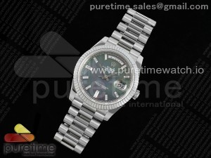 DayDate 40 SS JDF 904L Steel Gray MOP Crystal Dial on President Bracelet VR3255 V3 (Gain Weight)