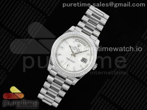 DayDate 40 SS JDF 904L Steel White MOP Crystal Dial on President Bracelet VR3255 V3 (Gain Weight)