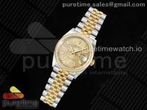 DateJust 36 126233 Clean 1:1 Best Edition 904L Steel YG Textured Stick Dial on SS/YG Jubilee Bracelet VR3235