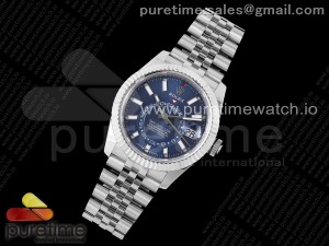 Sky-Dweller 326934 904L SS ZF 1:1 Best Edition Blue Dial on SS Jubilee Bracelet A2824