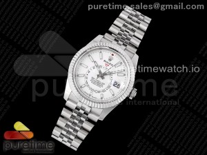 Sky-Dweller 326934 904L SS ZF 1:1 Best Edition White Dial on SS Jubilee Bracelet A2824