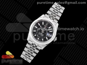 Sky-Dweller 326934 904L SS ZF 1:1 Best Edition Black Dial on SS Jubilee Bracelet A2824