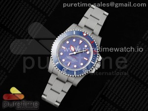 Submariner Sandblasted JDF Best Edition Blue Ceramic Bezel Blue Dial Dial on SS Bracelet SA3130