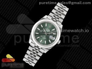 DateJust 41 126334 C+F 1:1 Best Edition 904L Steel Green Dial on SS Jubilee Bracelet VR3235