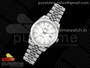 DateJust 41 126334 C+F 1:1 Best Edition 904L Steel White Dial on SS Jubilee Bracelet VR3235