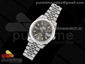 DateJust 41 126334 C+F 1:1 Best Edition 904L Steel Gray Dial on SS Jubilee Bracelet VR3235