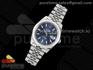 DateJust 41 126334 C+F 1:1 Best Edition 904L Steel Blue Dial on SS Jubilee Bracelet VR3235