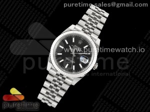 DateJust 41 126334 C+F 1:1 Best Edition 904L Steel Black Dial on SS Jubilee Bracelet VR3235