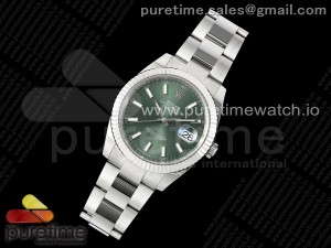 DateJust 41 126334 C+F 1:1 Best Edition 904L Steel Green Dial on SS Oyster Bracelet VR3235